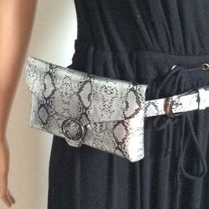 Faux Snake Skin Belt Bag
